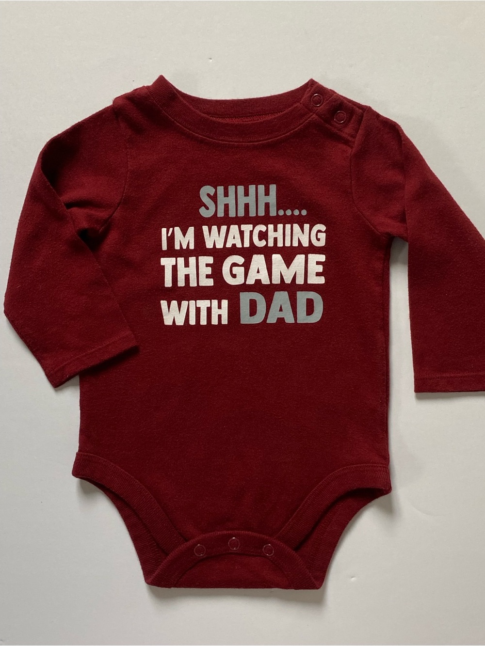 Sports Game Shirt Size 6-9 Months Football Basketball Hockey Snap Top Long Sl